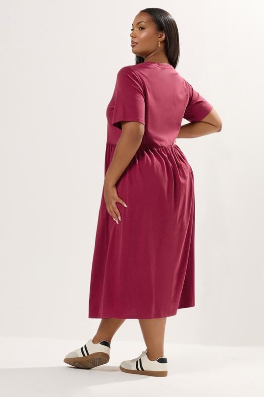Evans YOURS Curve Red Throw On Smock Dress