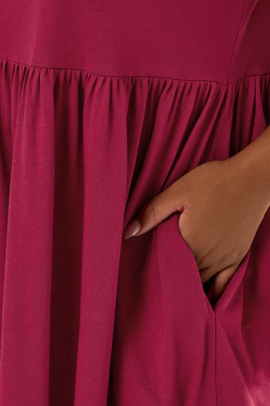 Evans YOURS Curve Red Throw On Smock Dress