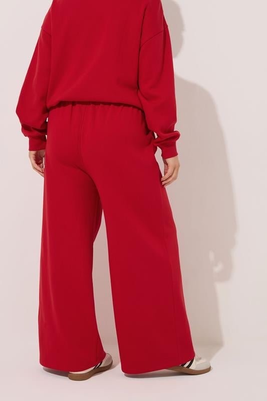 Evans YOURS Curve Red Wide Leg Joggers