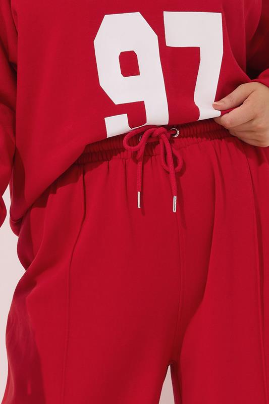Evans YOURS Curve Red Wide Leg Joggers
