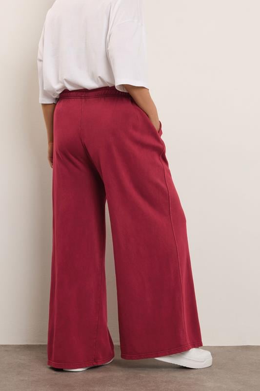 Evans YOURS Curve Red Wide Leg Joggers
