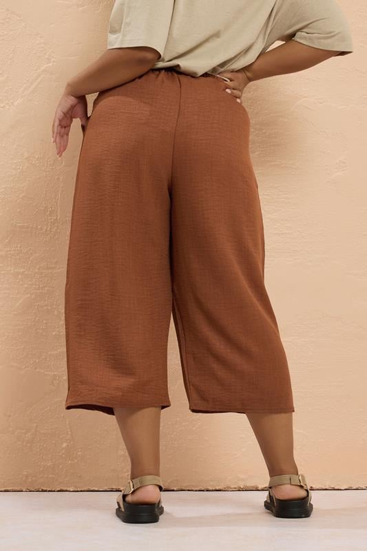 Evans YOURS Curve Rust Brown Cropped Trousers