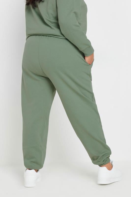 Evans YOURS Curve Sage Green Cuffed Joggers