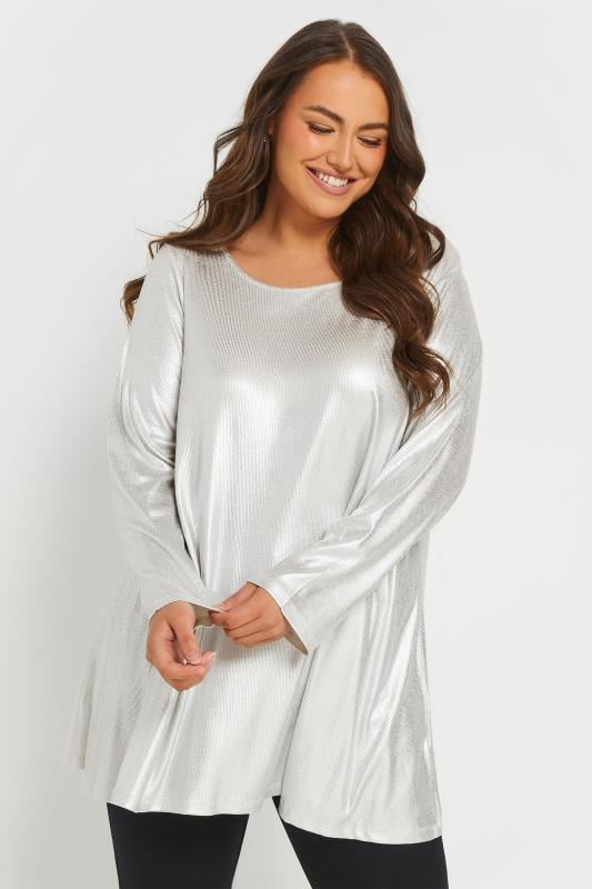 evans YOURS Curve Silver Foil Swing Top