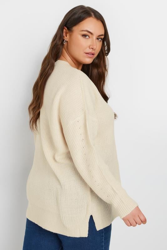 Evans YOURS Curve Stone Brown Knitted Jumper
