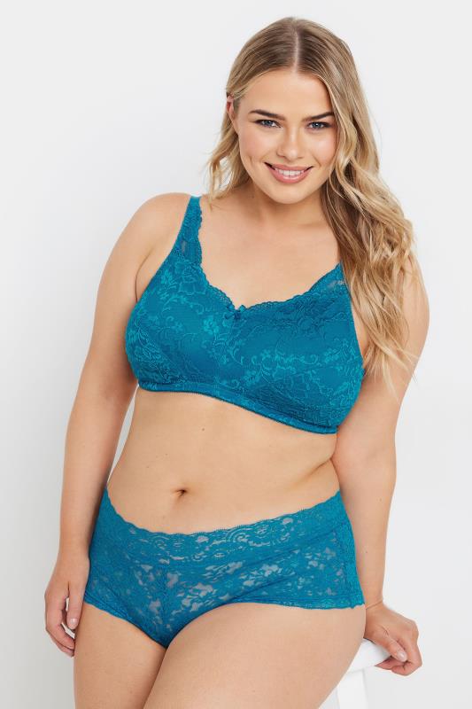 Evans YOURS Curve Turquoise Green Lace Bra