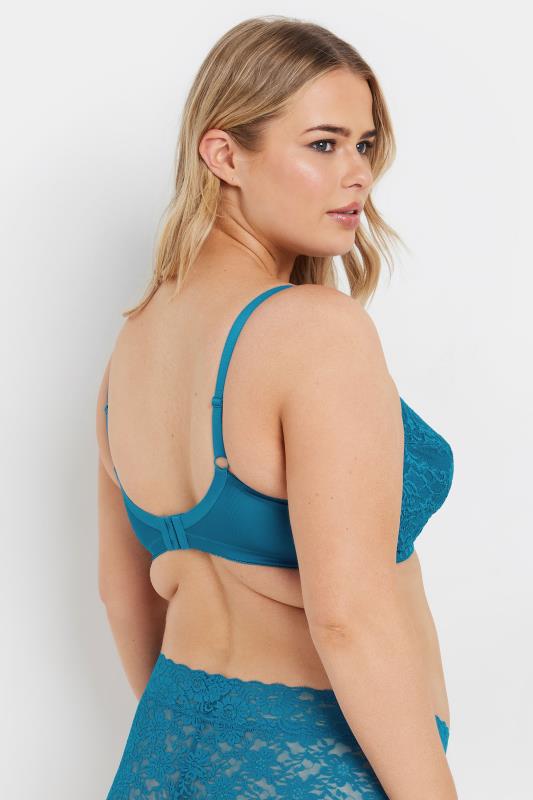 Evans YOURS Curve Turquoise Green Lace Bra