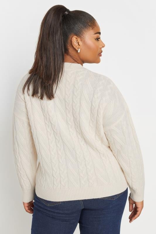 Evans YOURS Curve White Cable Knitted Jumper
