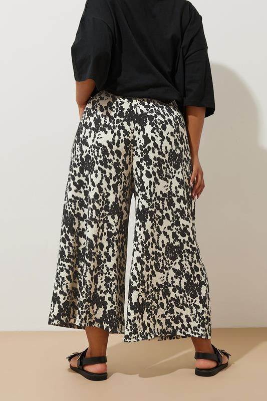 Evans YOURS Curve White Cow Print Midaxi Culottes