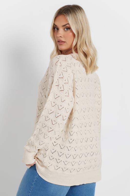 Evans YOURS Curve White Crochet Chenille Jumper
