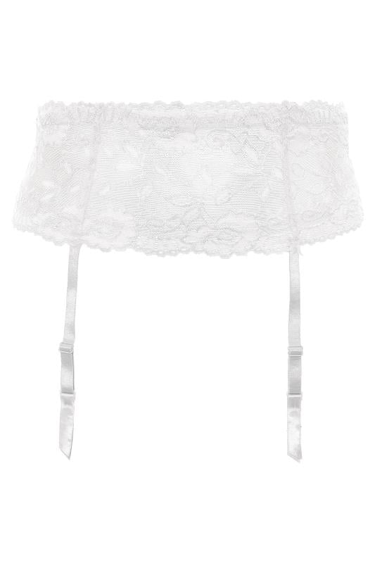 Evans YOURS Curve White Deep Lace Suspender Belt