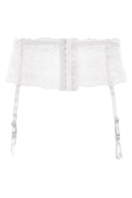 Evans YOURS Curve White Deep Lace Suspender Belt