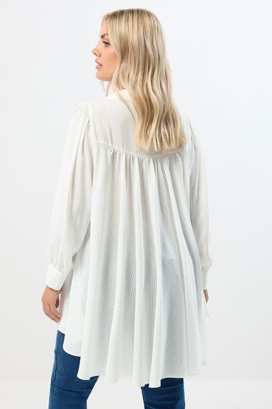 Evans YOURS Curve White Dipped Hem Shirt