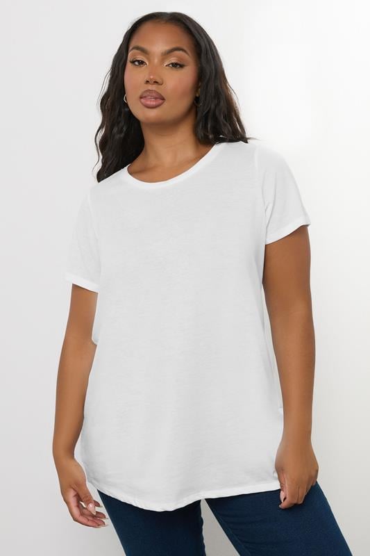 evans YOURS Curve White Essential T-Shirt