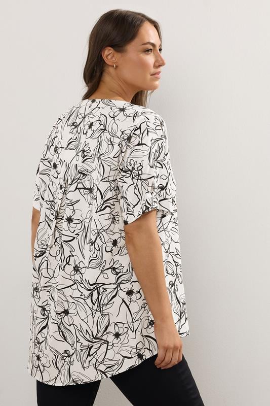 Evans YOURS Curve White Floral Print Blouse