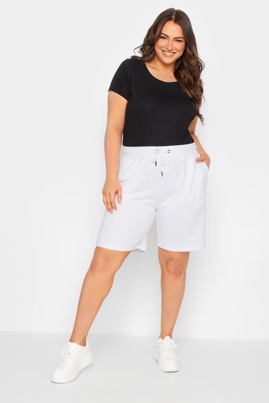 Evans YOURS Curve White Jogger Shorts