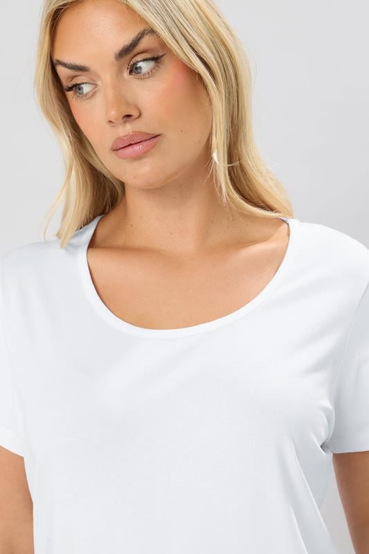 Evans YOURS Curve White Longline T-Shirt