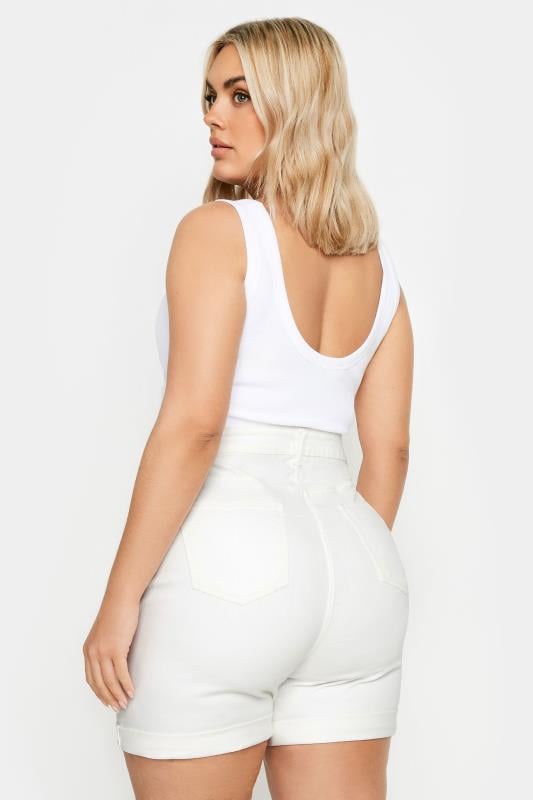 Evans YOURS Curve White Mom Shorts
