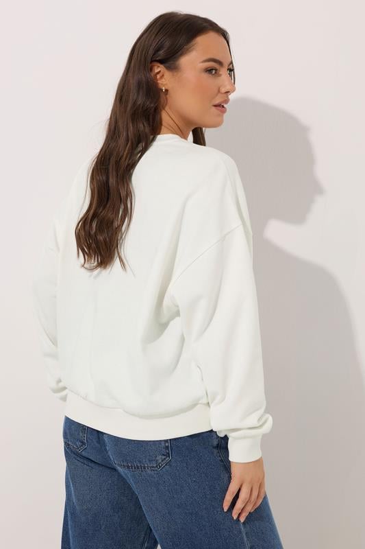 Evans YOURS Curve White 'New York' Slogan Sweatshirt