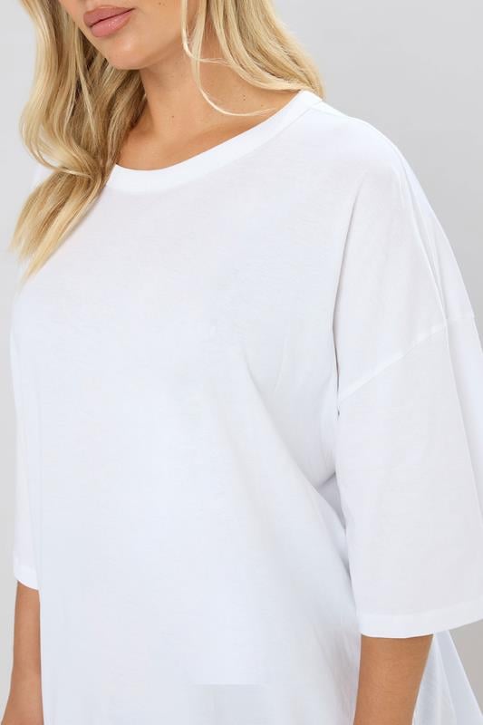 Evans YOURS Curve White Oversized Boxy T-Shirt