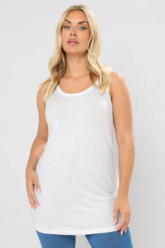 evans YOURS Curve White Vest Top