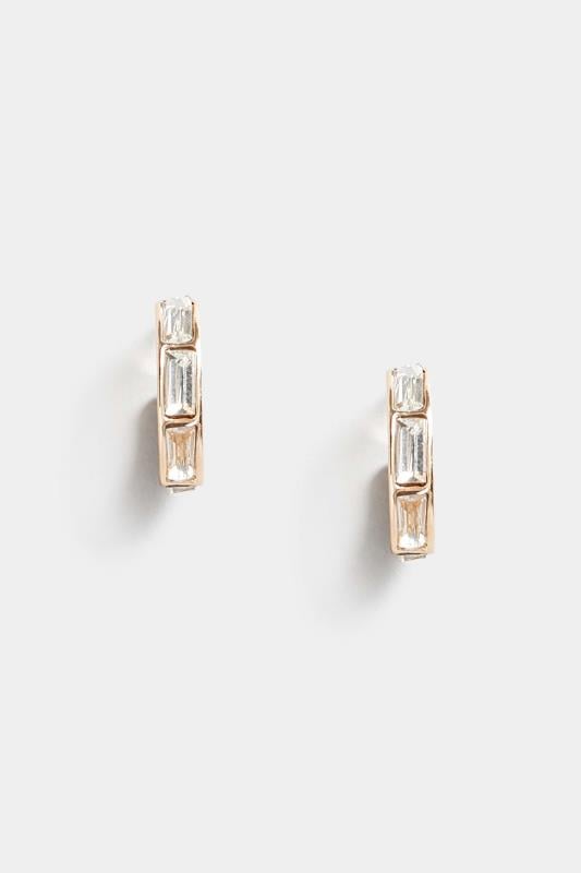 Evans Yours Diamante Small Gold Hoop Earrings