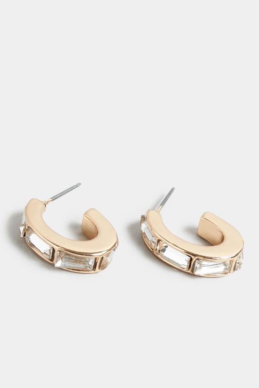 Evans Yours Diamante Small Gold Hoop Earrings