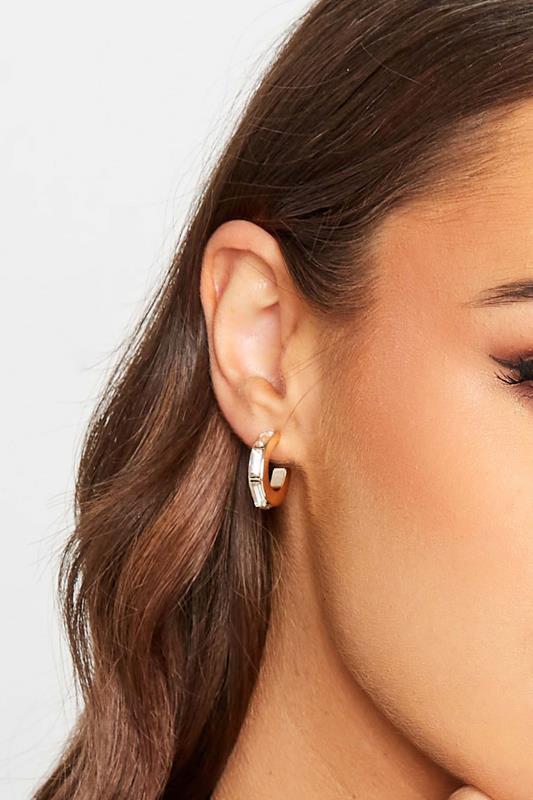evans Yours Diamante Small Gold Hoop Earrings