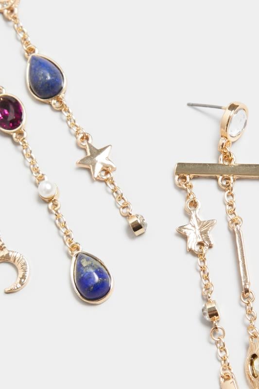 Evans Yours Gold Celestial Tassel Drop Earrings