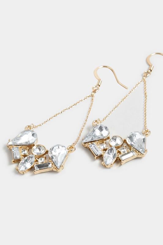 Evans Yours Gold Diamante Drop Earrings