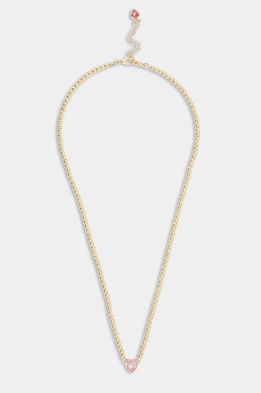 Evans Yours Gold Diamante Heart Pendant Necklace