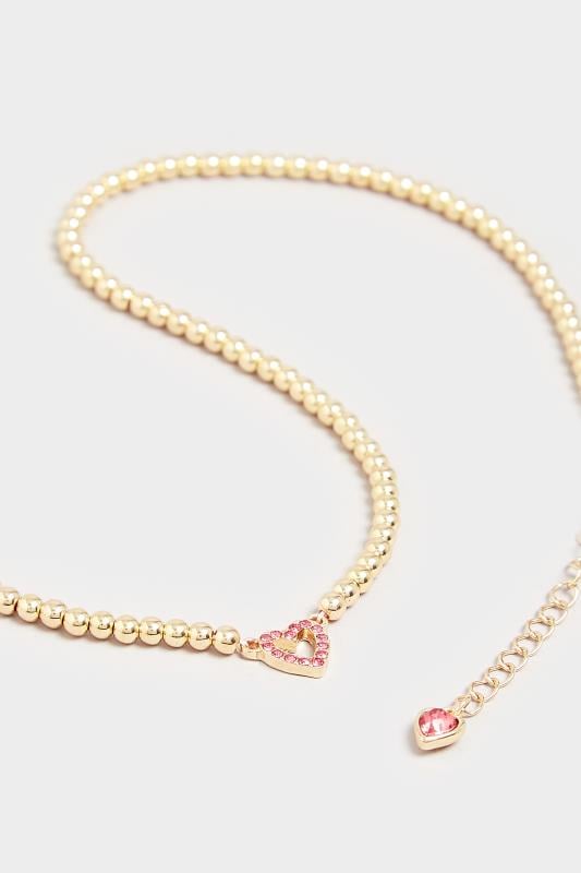 Evans Yours Gold Diamante Heart Pendant Necklace