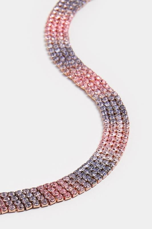 Evans Yours Gold Diamante Ombre Choker Necklace
