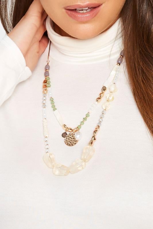 evans Yours Gold Double Layer Charm Necklace