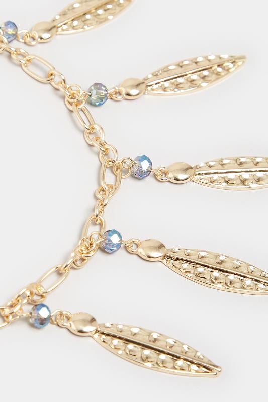Evans Yours Gold Leaf Stone Drop Necklace