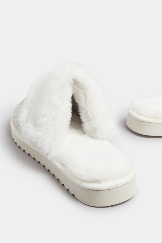 Evans Yours Gold Metallic Leopard Print Slippers