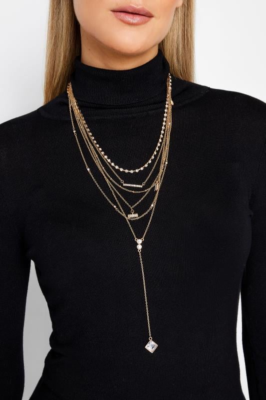 evans Yours Gold Multi Layered Necklace Set