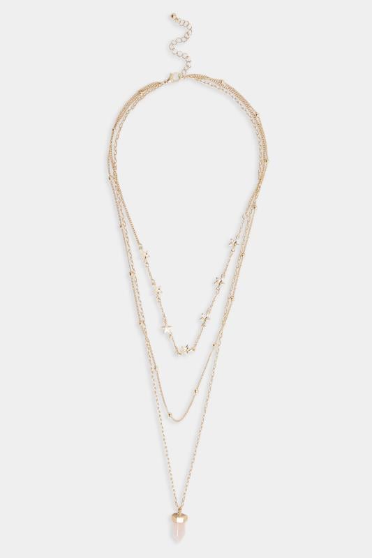 Evans Yours Gold & Pink Layer Charm Necklace