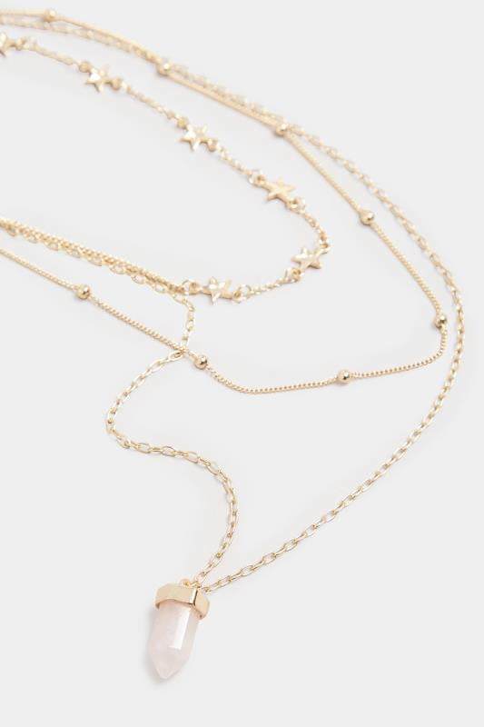 Evans Yours Gold & Pink Layer Charm Necklace