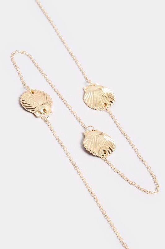 Evans Yours Gold Shell Sunglasses Chain