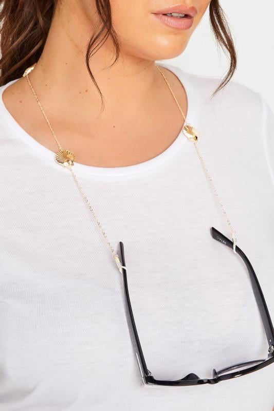 evans Yours Gold Shell Sunglasses Chain