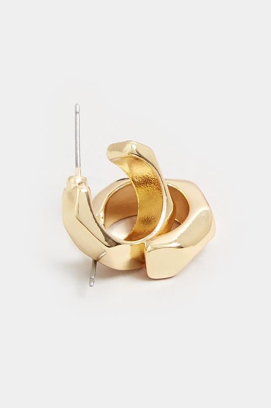 Evans Yours Gold Small Geometric Hoop Earrings