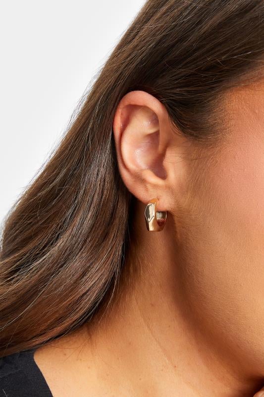evans Yours Gold Small Geometric Hoop Earrings