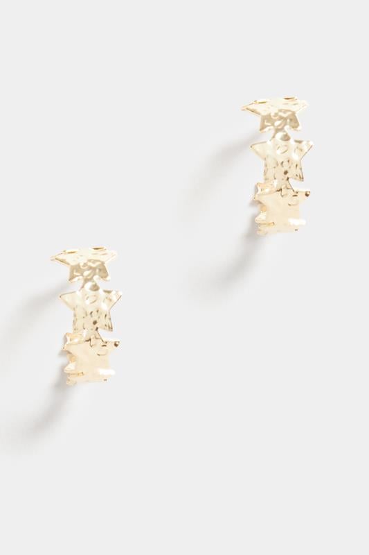 Evans Yours Gold Small Star Hoop Earrings