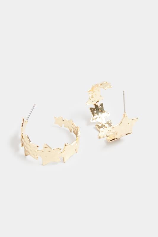 Evans Yours Gold Small Star Hoop Earrings