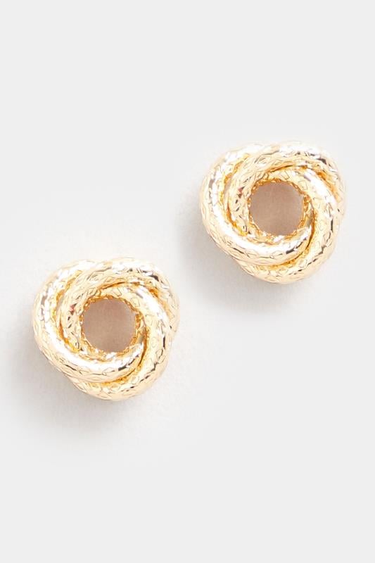 Evans Yours Gold Textured Knot Stud Earrings