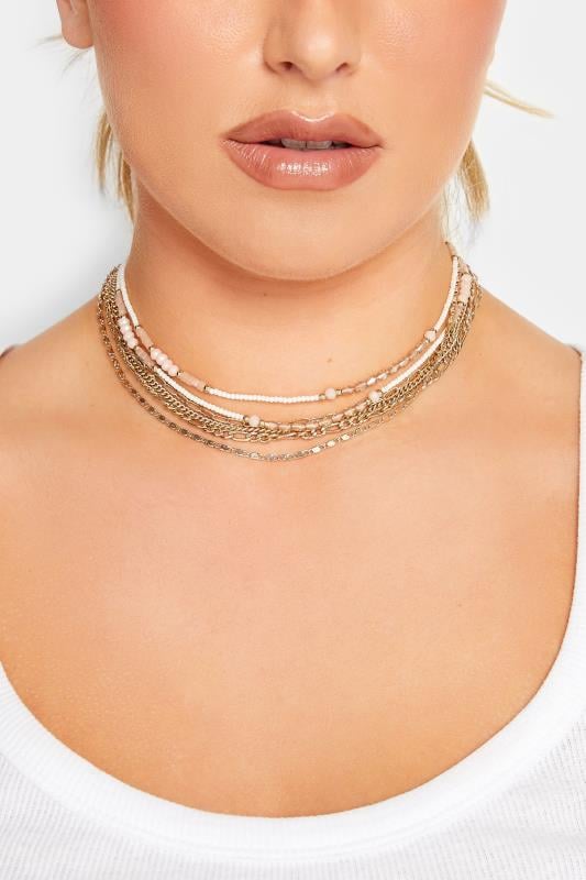 evans Yours Gold Tone 6 PACK Choker Necklace Set