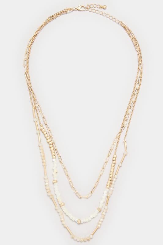 Evans Yours Gold Tone Beaded Layered Necklace