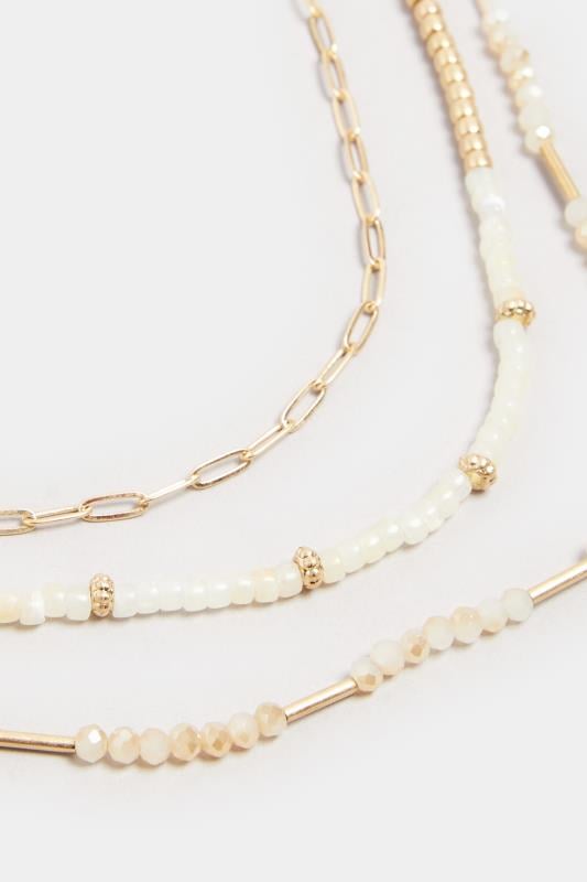 Evans Yours Gold Tone Beaded Layered Necklace