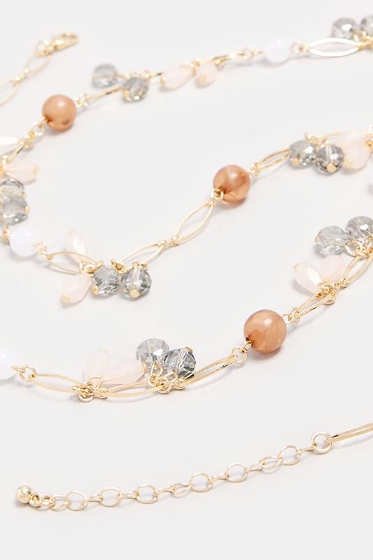 Evans Yours Gold Tone Beaded Long Necklace